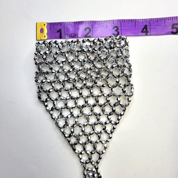 STRETCHY Silver Wrist Bracelet Sparkly Stretch Bracelet Belly Dance NEW - Picture 5 of 6
